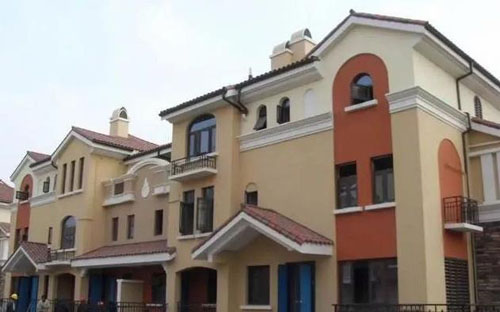 在農村小別墅用真石漆裝修外墻，效果圖美絕了